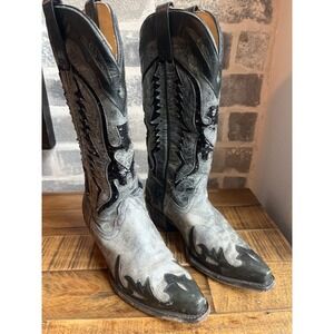 Corral Boots‎ Womens Western Square Toe Black Grey Sequins Cowgirl Boots Size 6M